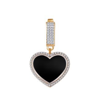 EMA Siyah Mine Kalp Kolye Ucu Charm